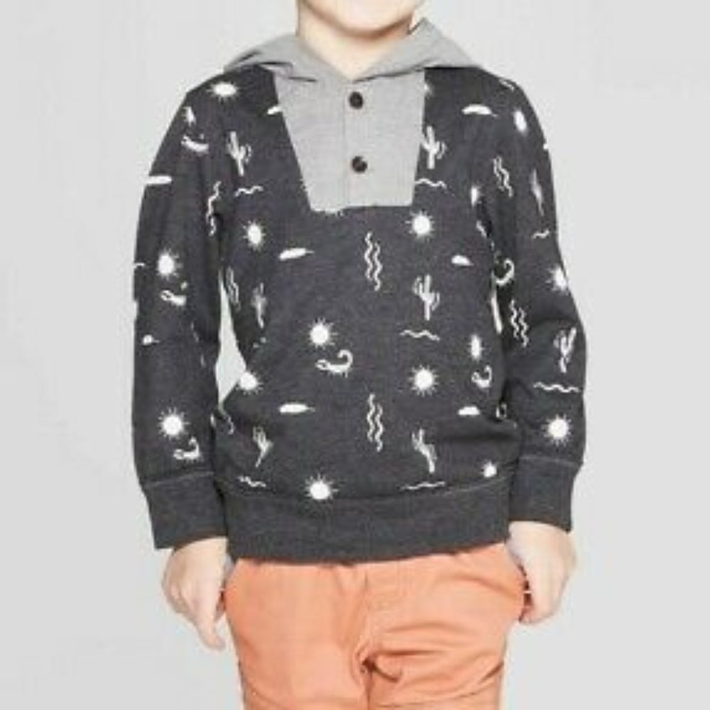 3/$10 long sleeve top with hood Oshkosh 12m